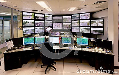 Traffic Control Command Center Editorial Stock Photo