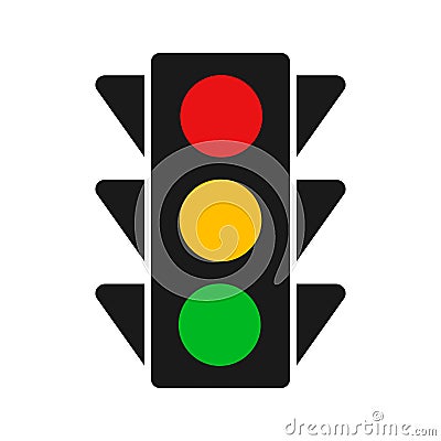 Traffic Control light, red yellow green signal Vector Illustration