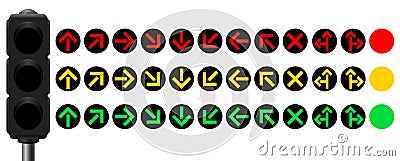 Traffic Control Signals Arrows Vector Illustration