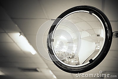 The traffic curve mirror Editorial Stock Photo