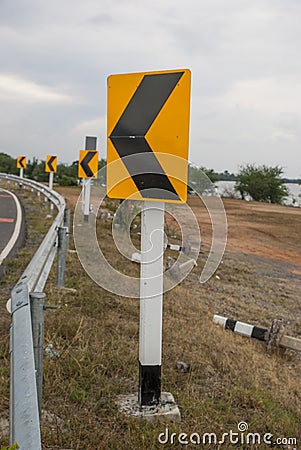 Traffic on the curve way Stock Photo