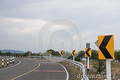 Traffic on the curve way Stock Photo