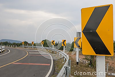 Traffic on the curve way Stock Photo