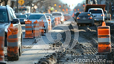Traffic data collected from ongoing construction projects is used to plan alternate routes and minimize disruption to Stock Photo
