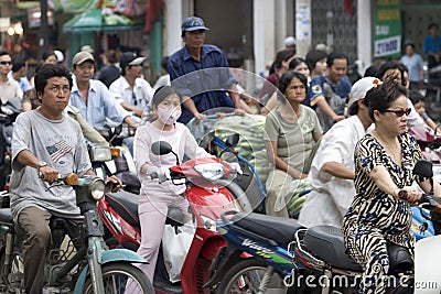Traffic hell Saigon, Vietnam Editorial Stock Photo