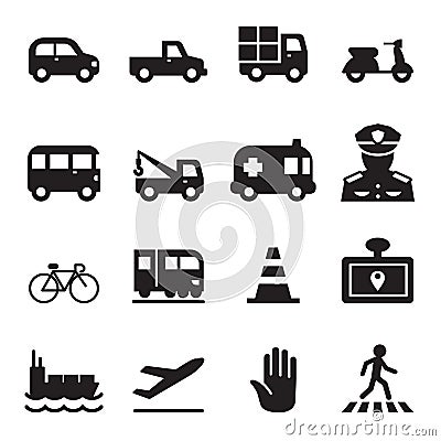 Traffic icon set 2 Cartoon Illustration