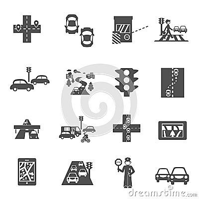 Traffic Icons Set Vector Illustration