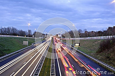 Traffic jam on the A9 near Amsterdam in Netherland Stock Photo