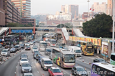 Traffic jam in Hong Kong Editorial Stock Photo