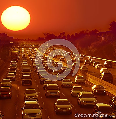 Traffic jam in Los Angeles Stock Photo