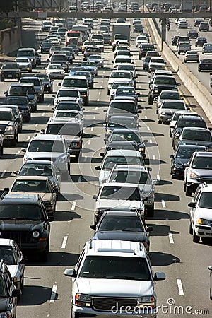 Traffic jam in Los Angeles Stock Photo