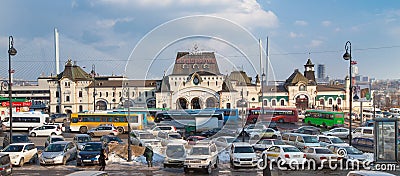 Traffic jam at Vladivostok railway station Editorial Stock Photo