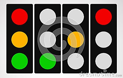 Traffic lamp, traffic light, semaphore icon Vector Illustration