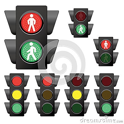 Traffic Light Collection 1 Vector Illustration