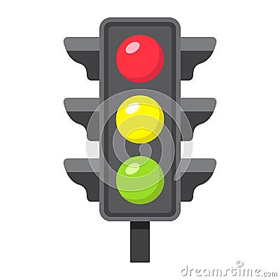 Traffic light flat icon, stoplight and navigation Vector Illustration