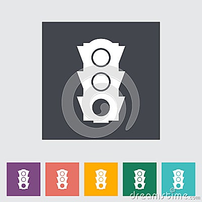 Traffic light flat icon. Vector Illustration