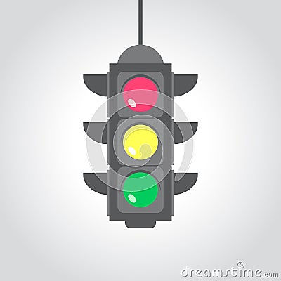 Traffic light, flat vector illustration Vector Illustration