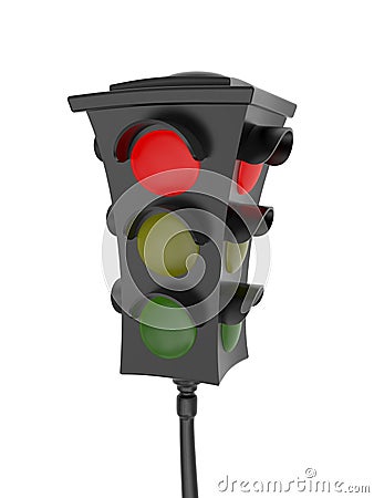 Traffic light with a glowing red light Stock Photo