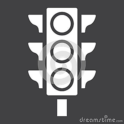 Traffic light glyph icon, stoplight and navigation Vector Illustration