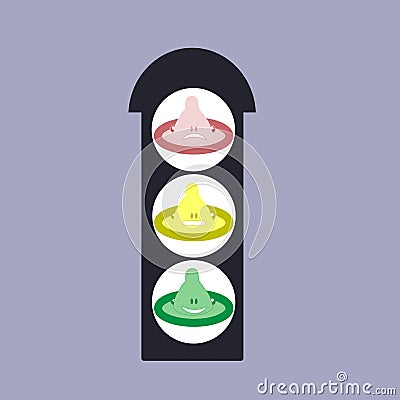 Traffic light of health protection Vector Illustration