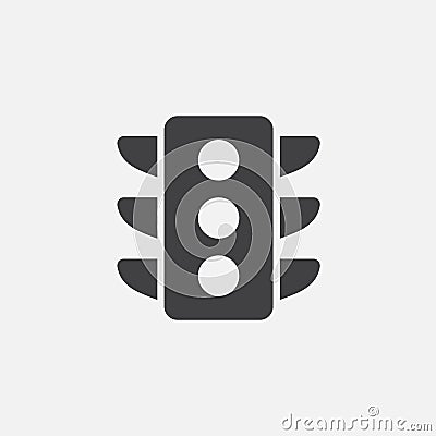 Traffic light icon, vector logo, linear pictogram isolated on white, pixel perfect illustration. Vector Illustration