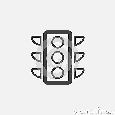 Traffic light icon, vector logo, linear pictogram isolated on white, pixel perfect illustration. Vector Illustration