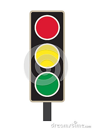 Traffic light icon on white background. Stock Photo