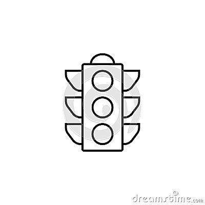 Traffic light line icon, stop light and navigation Vector Illustration