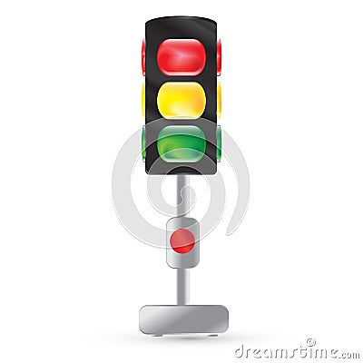 Traffic light painted on a white background Vector Illustration
