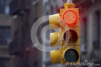 Traffic light on red Stock Photo