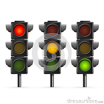 Traffic Light Sequence. Vector Vector Illustration