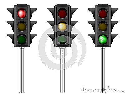 Traffic light set Vector Illustration