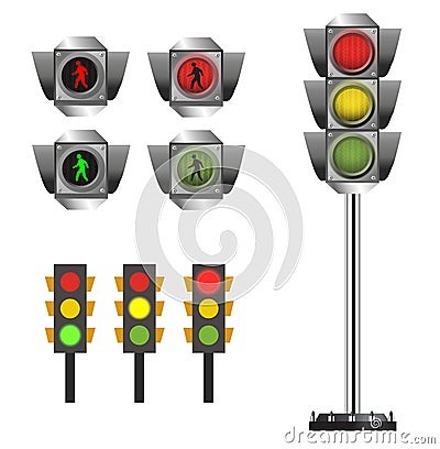 Traffic Light Set Vector Clip Art Stock Illustration - Image: 61132981