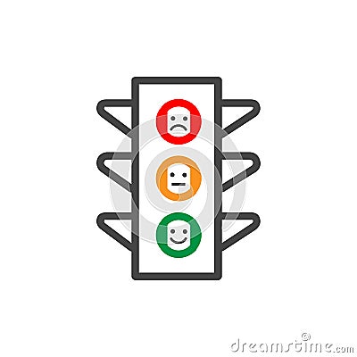 Traffic light signal - Vector icon. Emojy traffic light Stock Vector illustration isolated on white background Cartoon Illustration