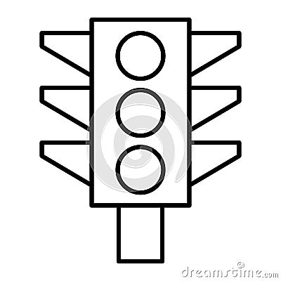 Traffic light thin line icon. Traffic signal illustration isolated on white. Lights outline style design, designed for Vector Illustration