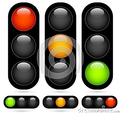 Traffic Light / Traffic Lamp set. Vector Illustration. Vector Illustration