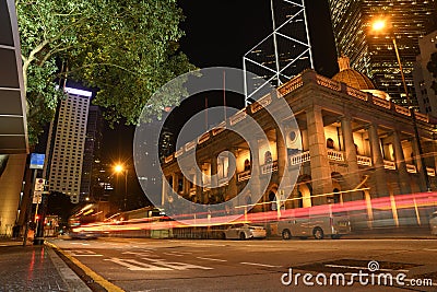 Traffic light trail Hong Kong legislative council Editorial Stock Photo