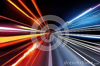 Traffic Light Trails Stock Photo