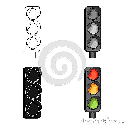 Traffic light for vehicles.Car single icon in cartoon style vector symbol stock illustration web. Vector Illustration