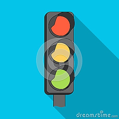 Traffic light for vehicles.Car single icon in flat style vector symbol stock illustration web. Vector Illustration