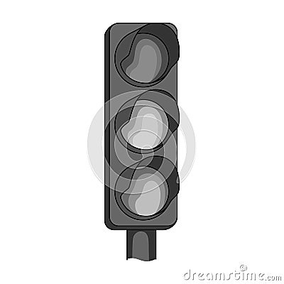 Traffic light for vehicles.Car single icon in monochrome style vector symbol stock illustration web. Vector Illustration