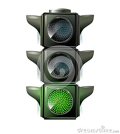 Traffic lights, 10eps. Green light. Vector Illustration