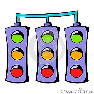 Traffic lights icon, icon cartoon Vector Illustration