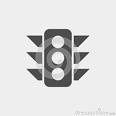 Traffic lights icon vector. Signal, lamp, stoplight vector illustration Vector Illustration