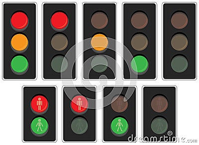 Traffic lights Vector Illustration