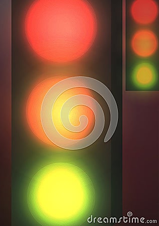 Traffic Lights at Night - Vector Illustration Vector Illustration