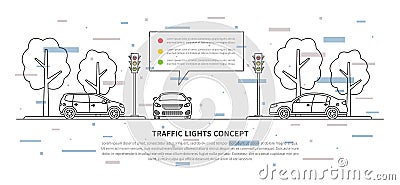 Traffic lights vector illustration with decorative element Vector Illustration