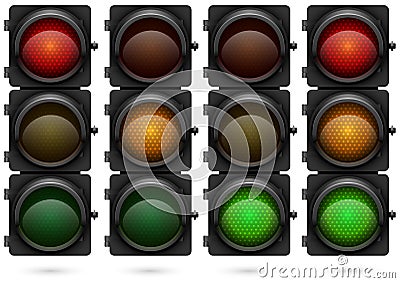 Traffic lights vector template. Vector Illustration