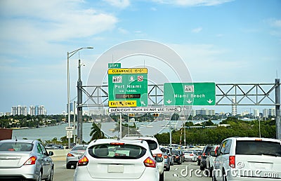 Traffic in Miami, Florida Stock Photo