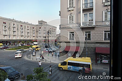 Traffic near Marjanishvil square. Editorial Stock Photo